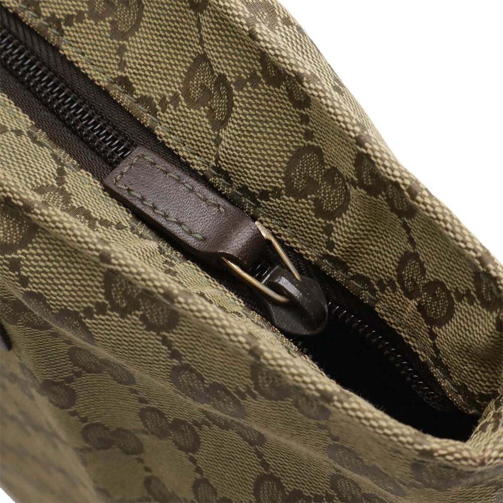 GUCCI Gucci GG Canvas Sherry Line Tote Bag Large Leather Light Khaki Green Da... - Picture 5 of 8
